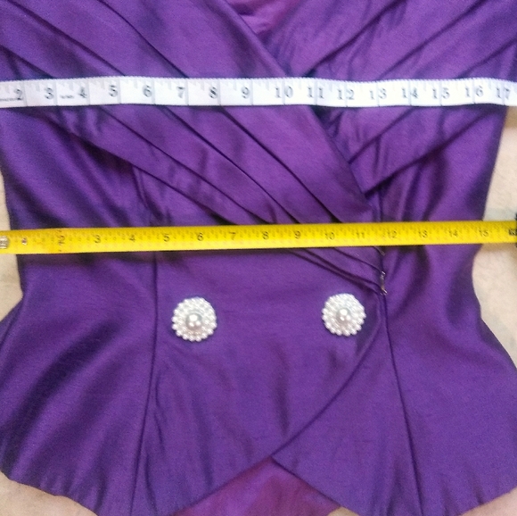 Vintage Glamour WATTERS 2pc 80s Royal Purple Evening Suit🔥VTG Skirt Set - Picture 7 of 15